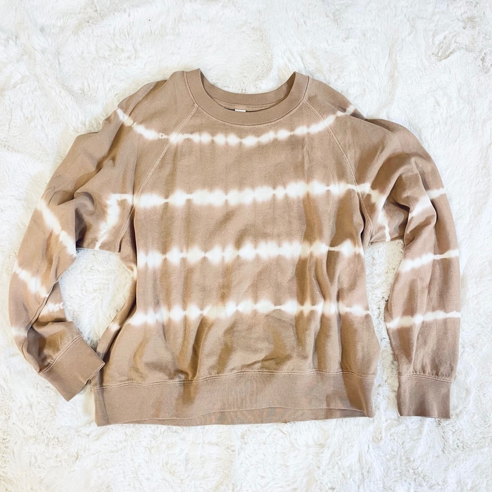 Old Navy Vintage Crewneck Warm Tie Dye Beige Pullover Sweatshirt Size L